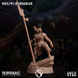 3D Printed Sordane Publishing Musjwi Barbarian Burrows Below 28 32mm D&D (Online Only)