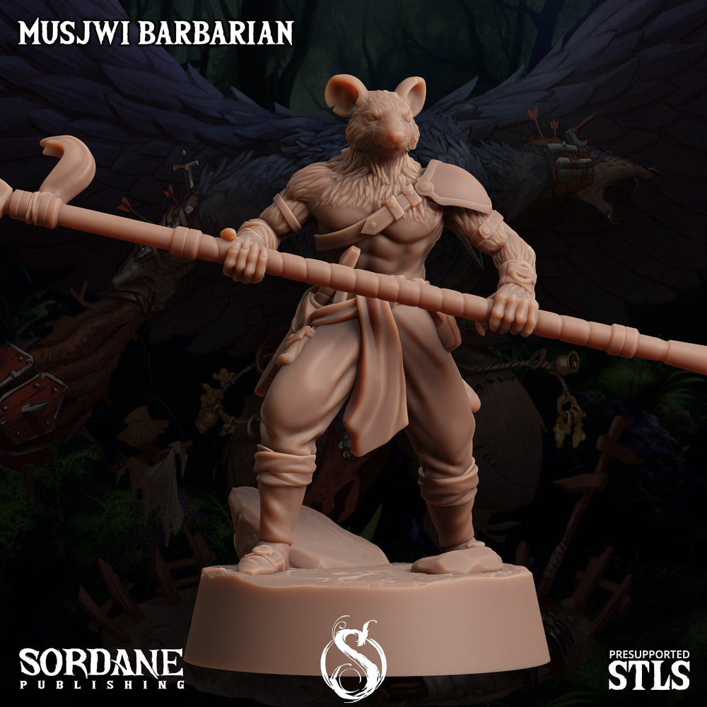3D Printed Sordane Publishing Musjwi Barbarian Burrows Below 28 32mm D&D (Online Only)