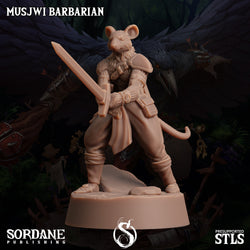 3D Printed Sordane Publishing Musjwi Barbarian Burrows Below 28 32mm D&D (Online Only)