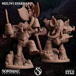 3D Printed Sordane Publishing Musjwi Guardian Burrows Below 28 32mm D&D (Online Only)