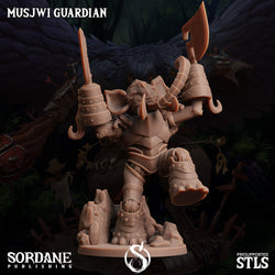 3D Printed Sordane Publishing Musjwi Guardian Burrows Below 28 32mm D&D (Online Only)
