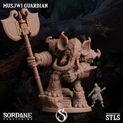 3D Printed Sordane Publishing Musjwi Guardian Burrows Below 28 32mm D&D (Online Only)