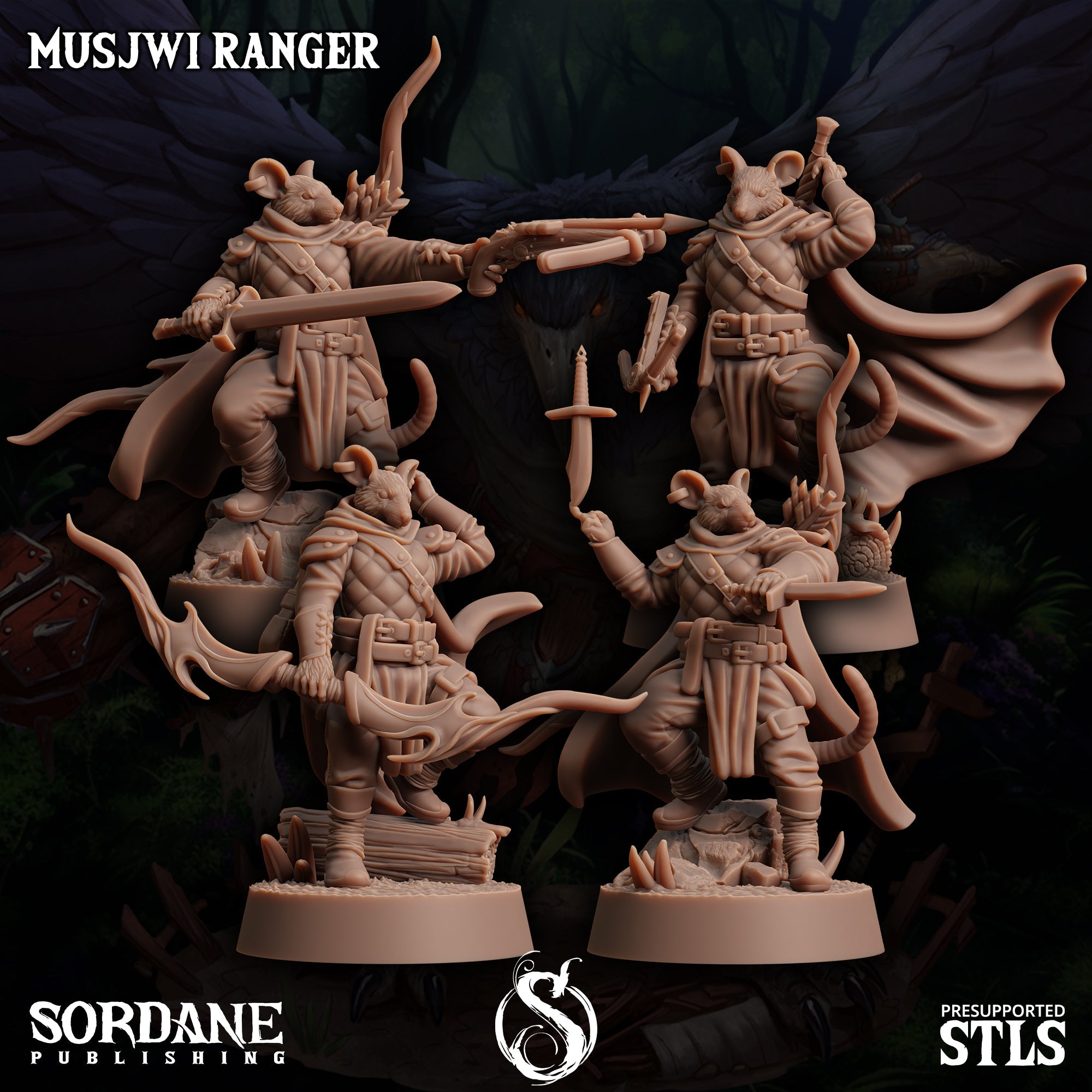 3D Printed Sordane Publishing Musjwi Ranger Burrows Below 28 32mm D&D (Online Only)