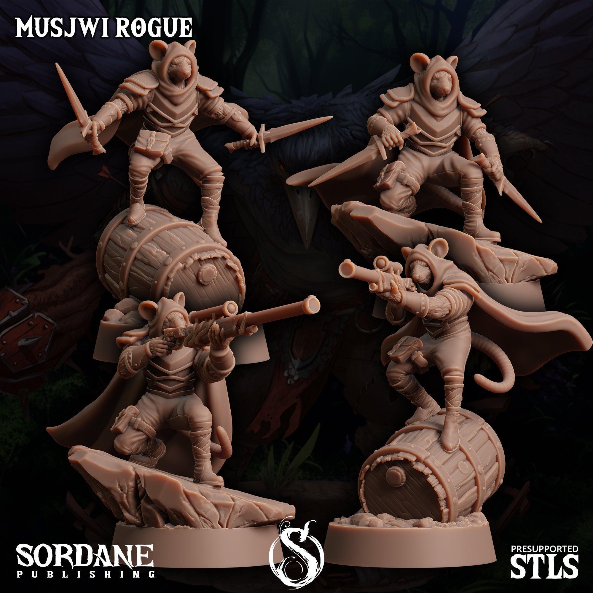 3D Printed Sordane Publishing Musjwi Rogue Burrows Below 28 32mm D&D (Online Only)