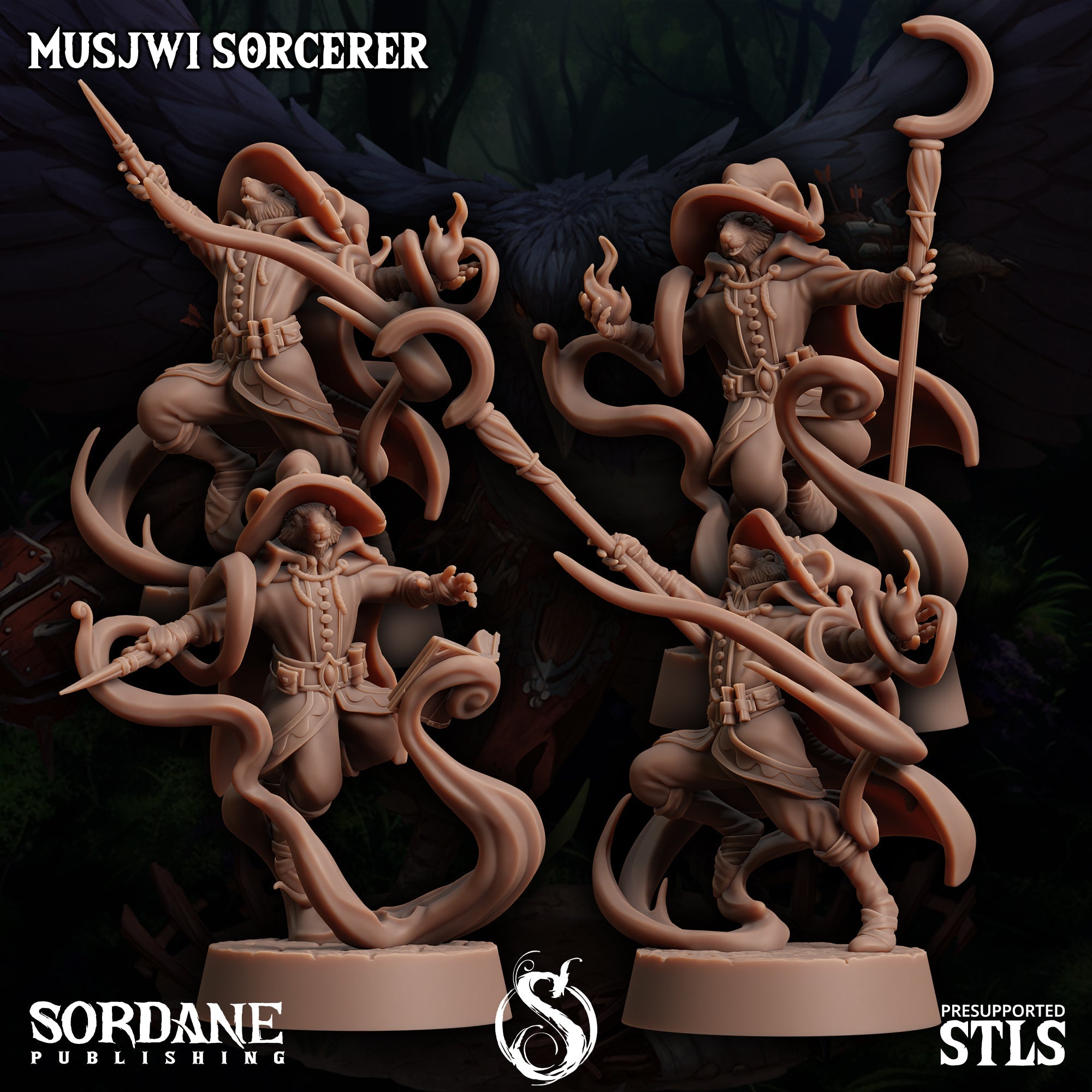 3D Printed Sordane Publishing Musjwi Sorcerer Burrows Below 28 32mm D&D (Online Only)