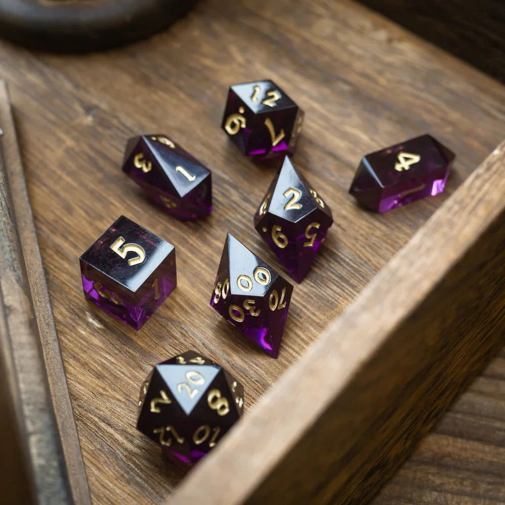 Mystic Violet Resin DND Dice Set (ONLINE ORDER ONLY)