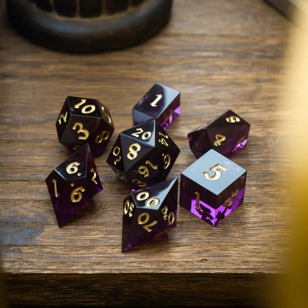 Mystic Violet Resin DND Dice Set (ONLINE ORDER ONLY)