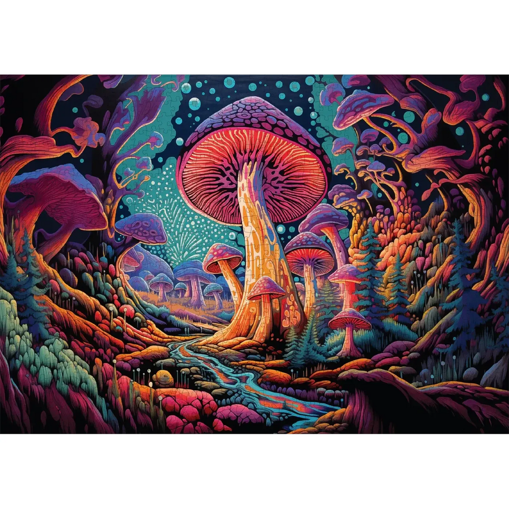 Mystical Mushrooms 1000 Piece Jigsaw Puzzle Trippy