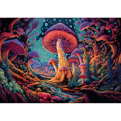 Mystical Mushrooms 1000 Piece Jigsaw Puzzle Trippy