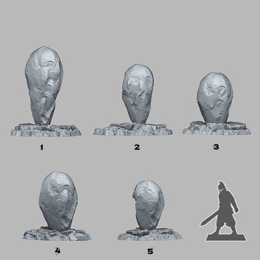 3D Printed Fantastic Plants and Rocks Mystical Ice Rocks 28mm - 32mm D&D Wargaming (Online Only)