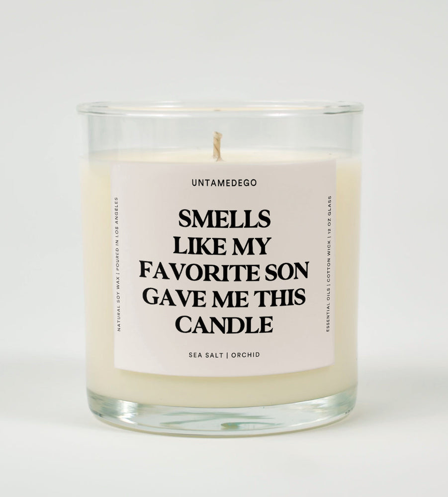 Smells Like My Favorite Son Gave Me This Candle Glass Candle (ONLINE ORDER ONLY)
