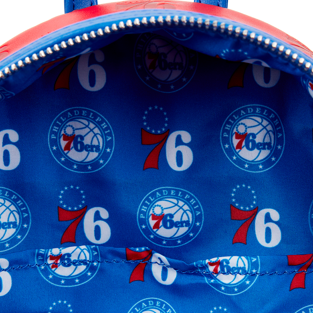 Loungefly: NBA Philly 76ers Debossed Logo Mini Backpack (ONLINE ORDER ONLY)