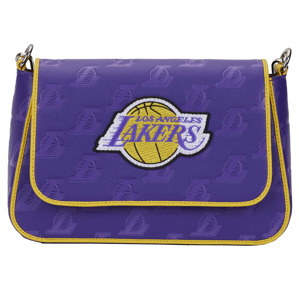 Loungefly: NBA LA Lakers Debossed Logo Cross Body Bag (ONLINE ORDER ONLY)