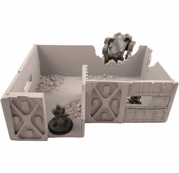 NDS1028 Ruined Outpost with Exhaust Fans 28mm Scale Miniature Terrain (ONLINE ORDER ONLY)