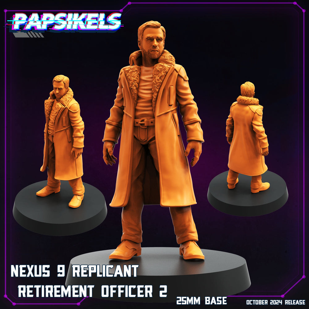 3D Printed Papsikels Nexus 9 Replicant Retirement Officer Set October 2024 Cyberpunk 28mm 32mm (Online Only)