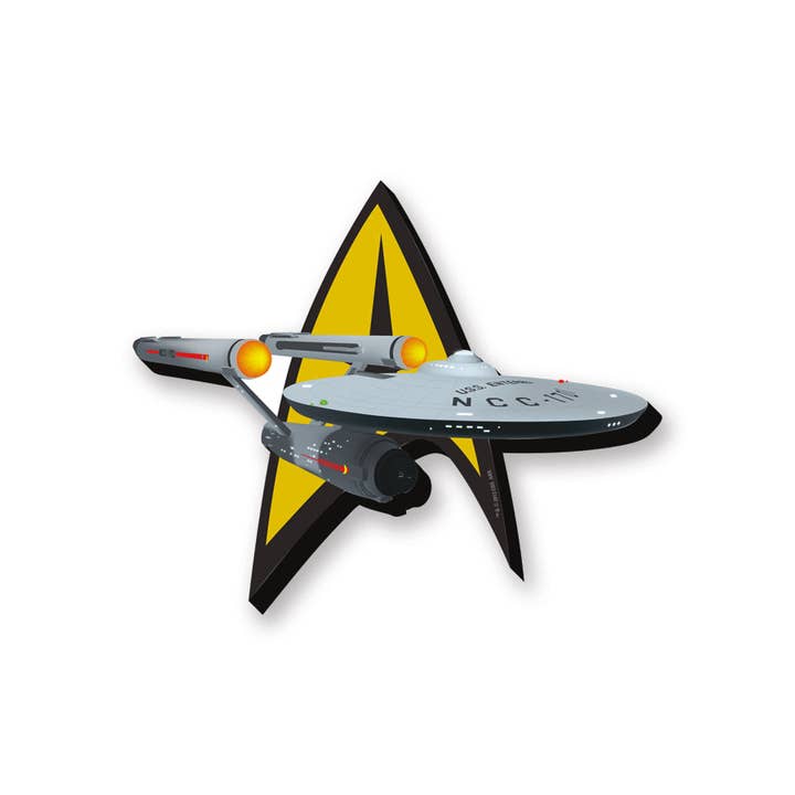 Aquarius: Funky Chunky Magnet - Star Trek – Ship & Logo (ONLINE ORDER ONLY)