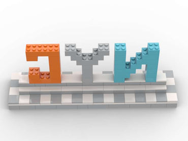 NYC Sign Custom LEGO-Compatible – Modern Display Build (White & Light Gray Base) (ONLINE ORDER ONLY)