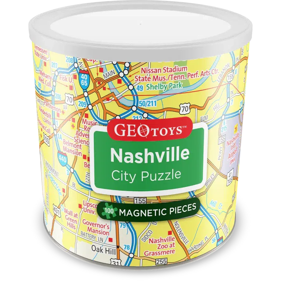 Nashville City 100 Piece Magnetic Jigsaw Puzzle Geotoys (ONLINE ORDER ONLY)
