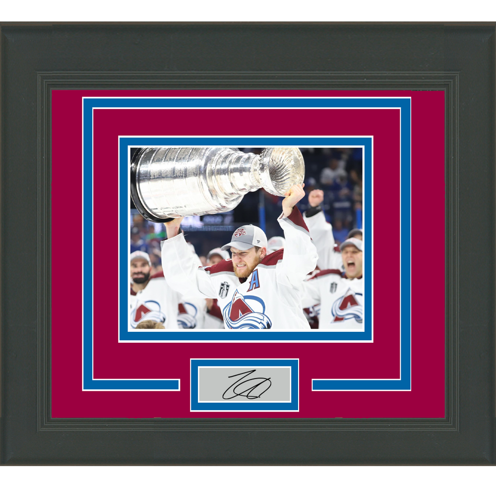 Framed Nathan MacKinnon Facsimile Laser Engraved Signature Auto Colorado Avalanche 11x14 Hockey Photo (ONLINE ORDER ONLY)