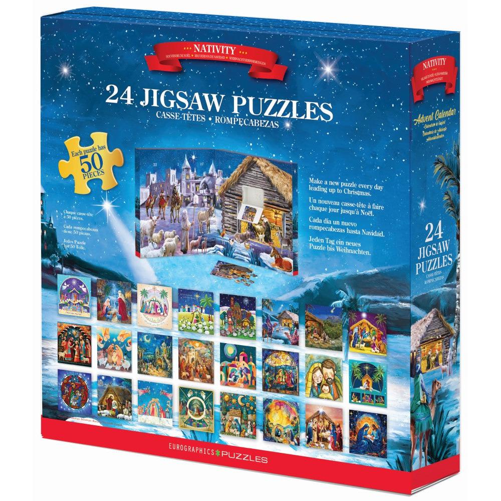 Nativity Advent Calendar - 24 Set of 50 Piece Mini Jigsaw Puzzles Eurographics (ONLINE ORDER ONLY)