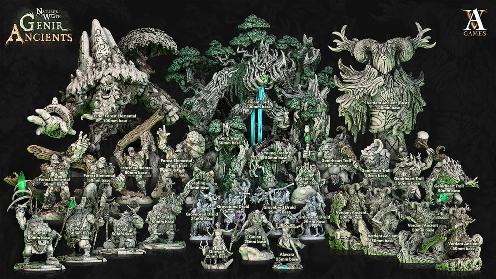 3D Printed Archvillain Games Nature's Wrath Genir Ancients - Elder Forest Elemental 28mm 32mm D&D (Online Only)