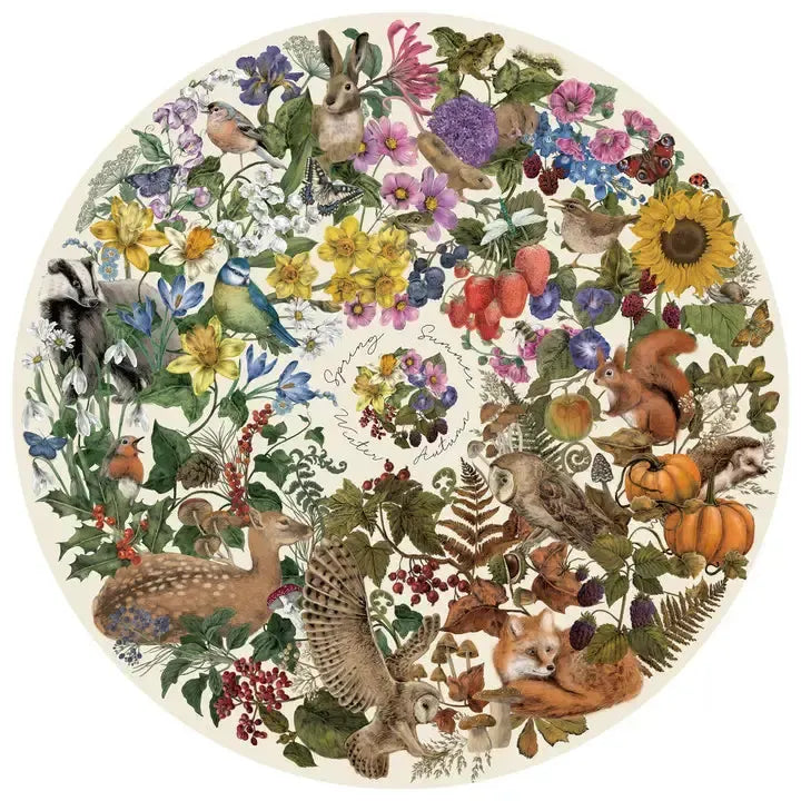 Nature's Season 500 Piece Round Jigsaw Puzzle Gibsons