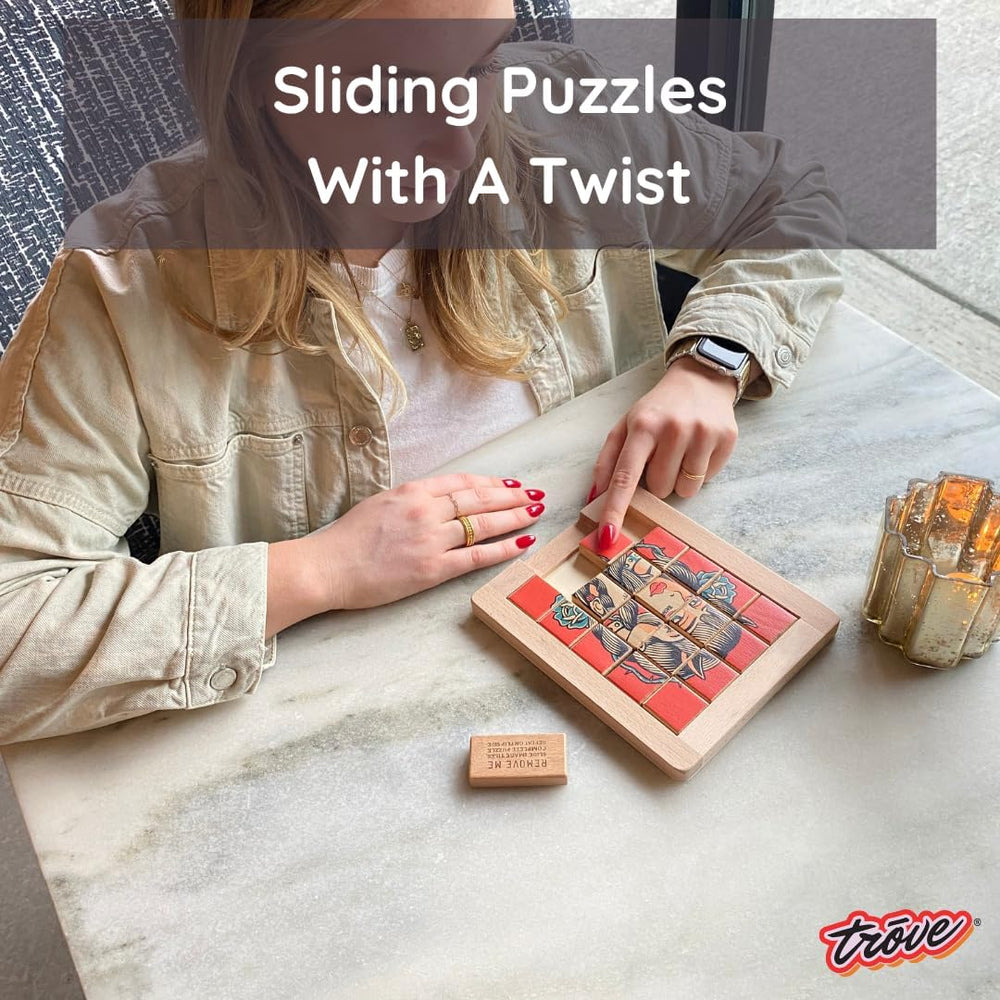 Naughty vs Nice Dualities Sliding Wood Puzzle Trove
