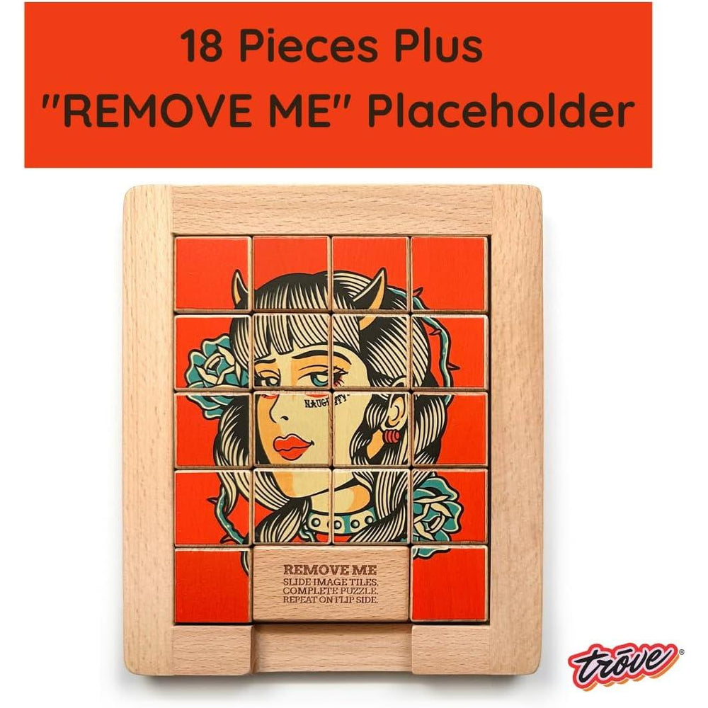 Naughty vs Nice Dualities Sliding Wood Puzzle Trove