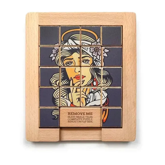 Naughty vs Nice Dualities Sliding Wood Puzzle Trove