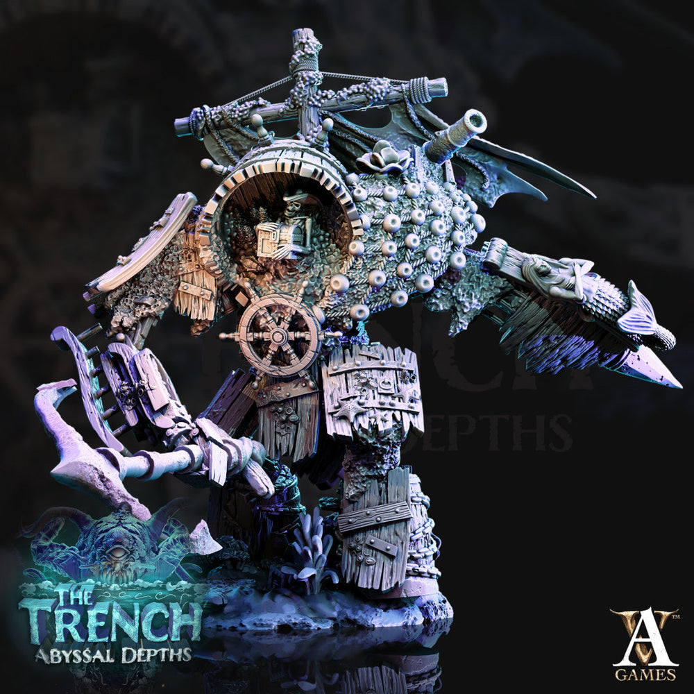 3D Printed Archvillain Games Nautindod the Shipwreck Golem The Trench Abyssal Depths 28 32mm D&D (Online Only)