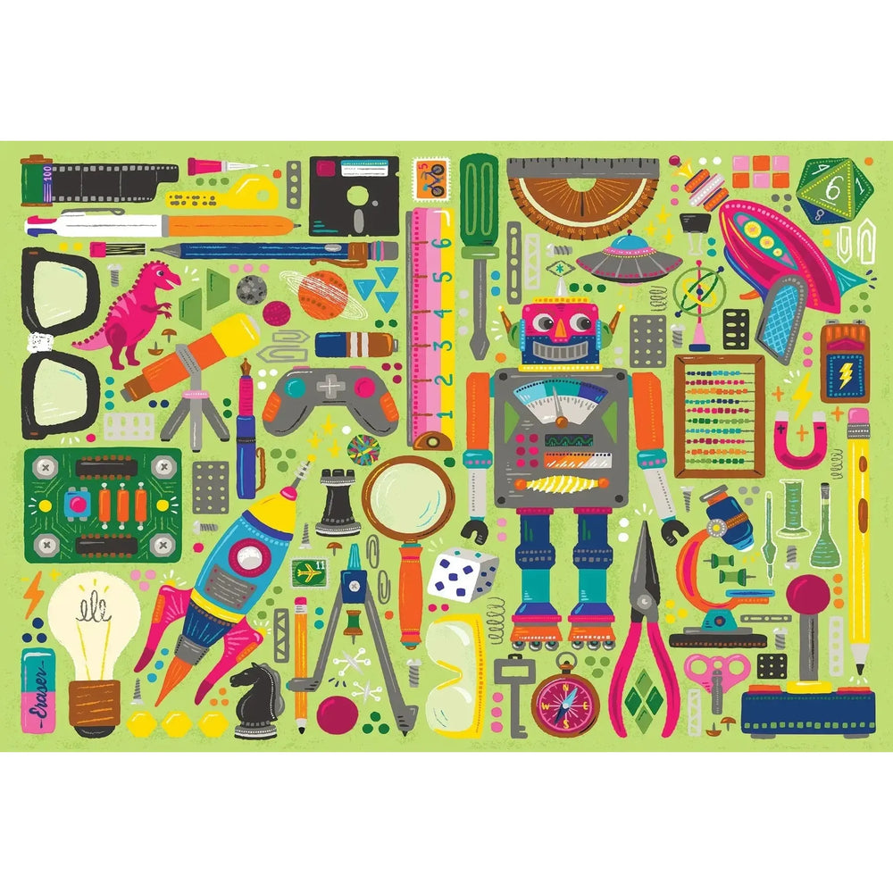 Nerdy Junk Drawer 100 Large Piece Jigsaw Puzzle Cobble Hill