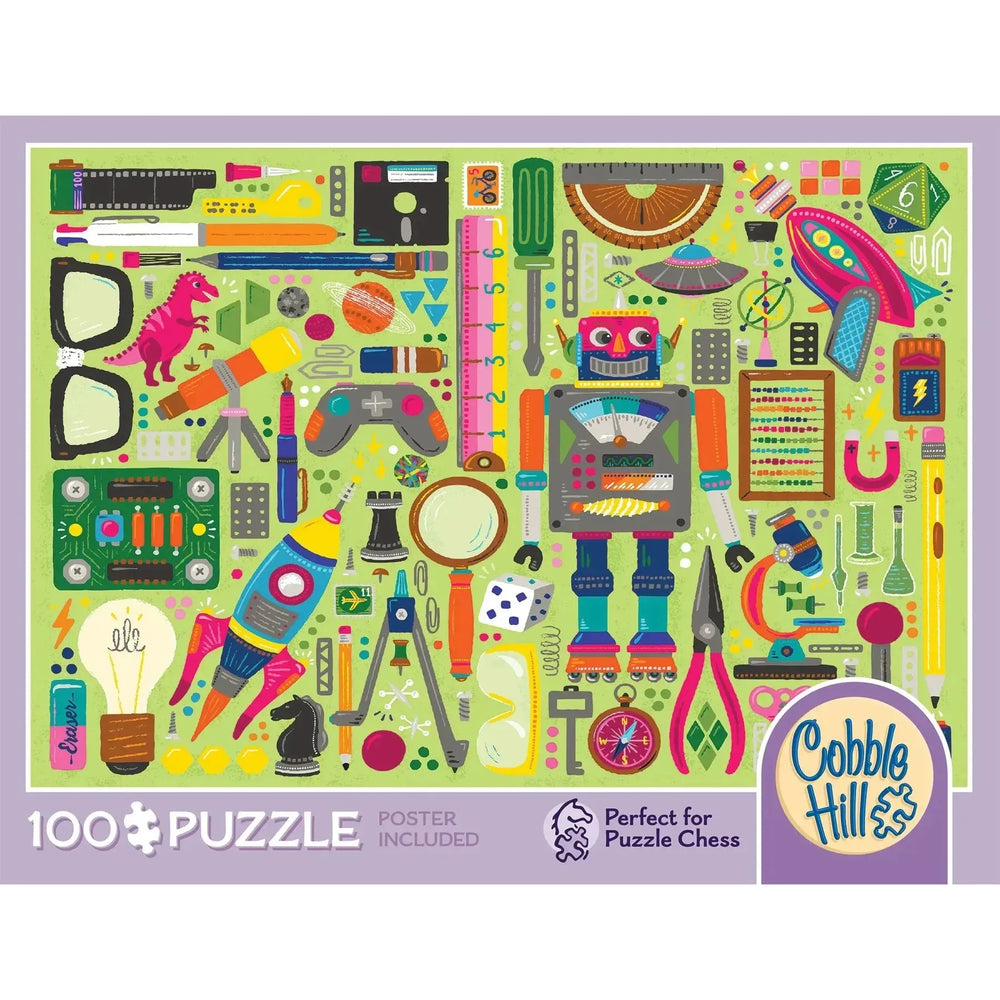 Nerdy Junk Drawer 100 Large Piece Jigsaw Puzzle Cobble Hill