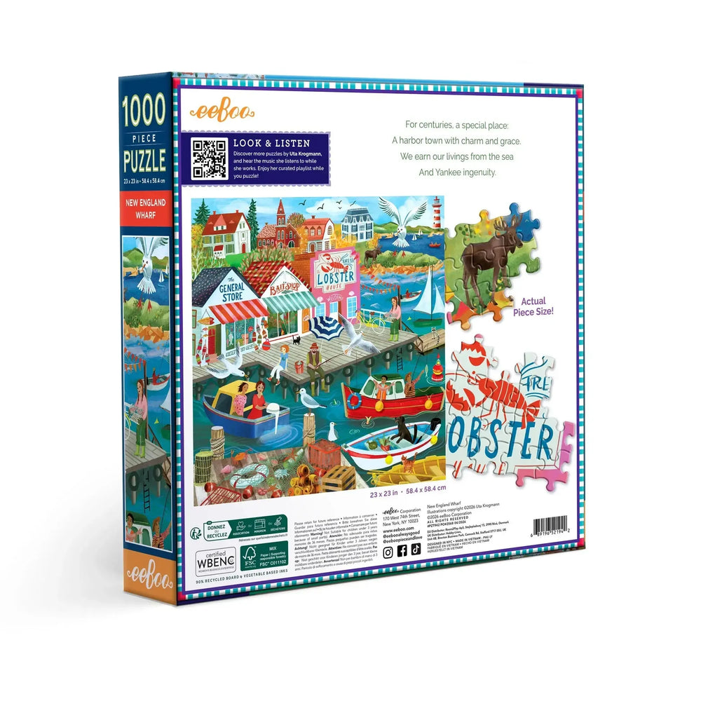 New England Wharf 1000 Piece Jigsaw Puzzle eeBoo (ONLINE ORDER ONLY)