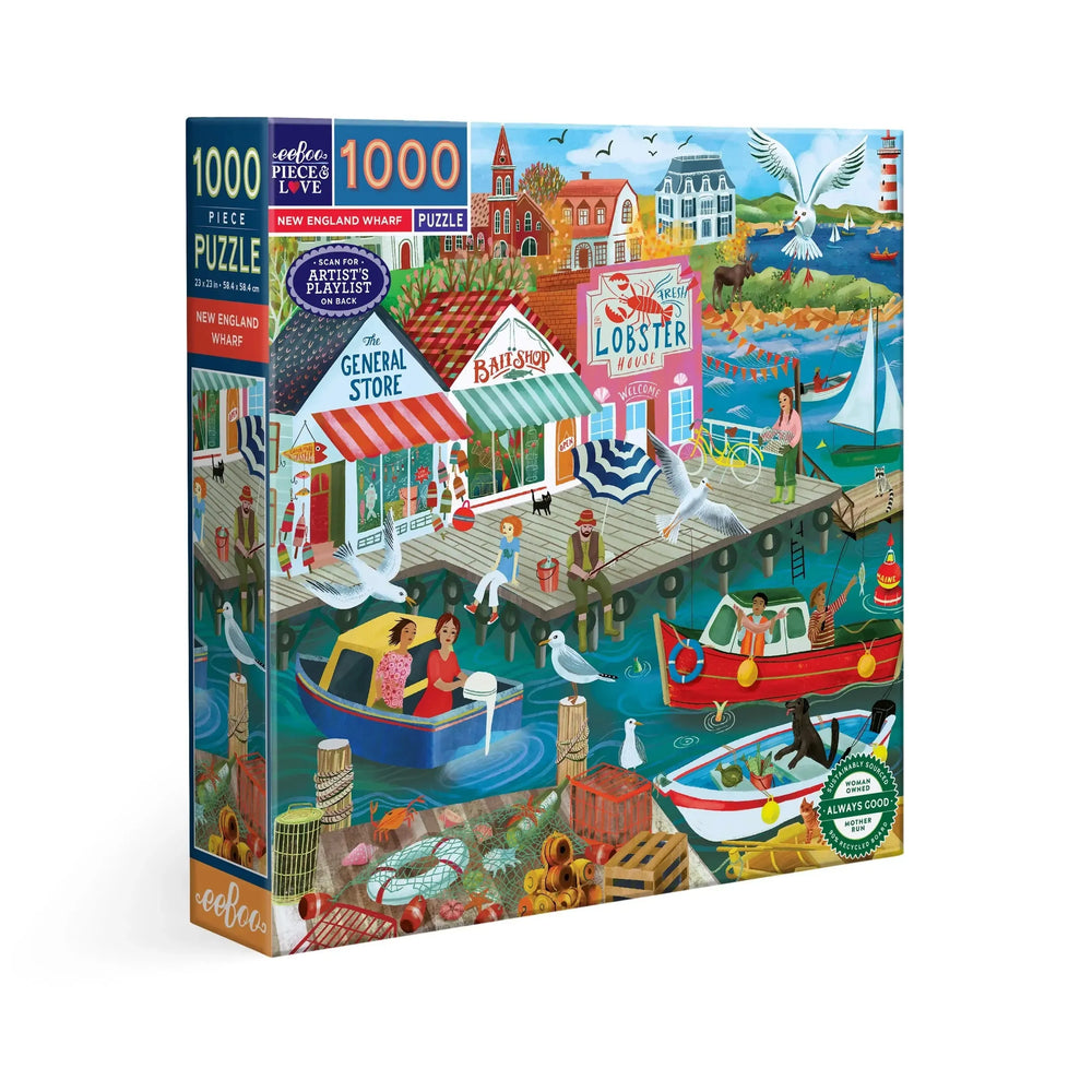 New England Wharf 1000 Piece Jigsaw Puzzle eeBoo (ONLINE ORDER ONLY)