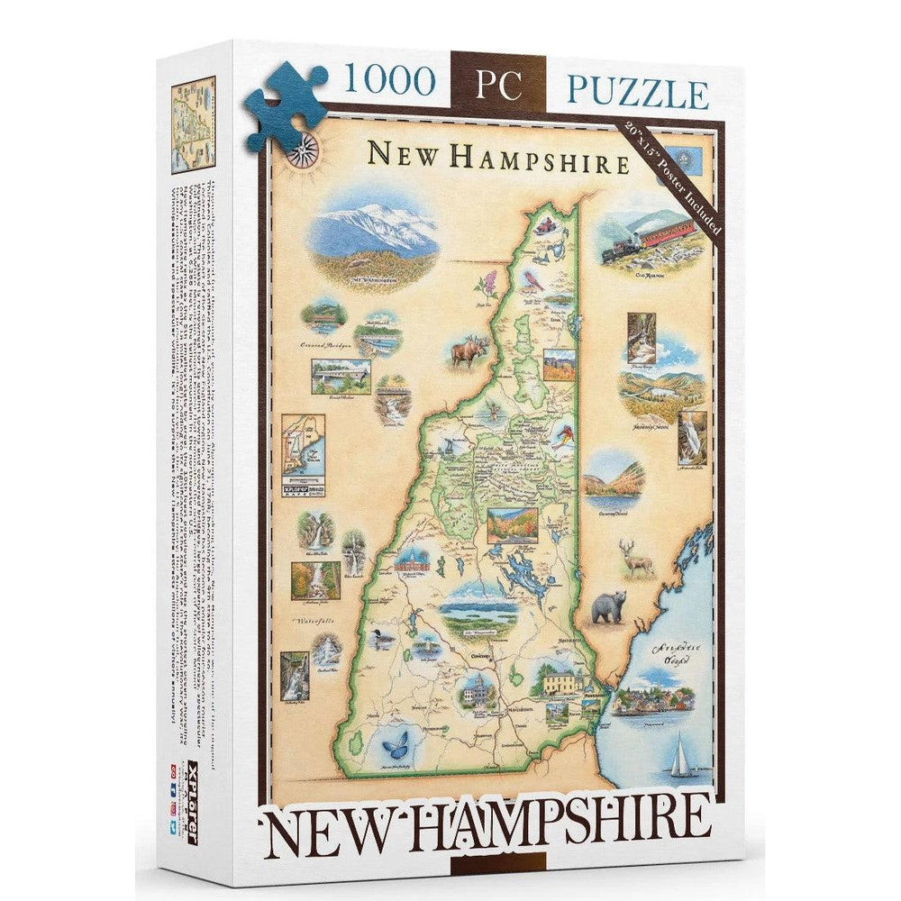 New Hampshire 1000 Piece Jigsaw Puzzle Xplorer Maps (ONLINE ORDER ONLY)