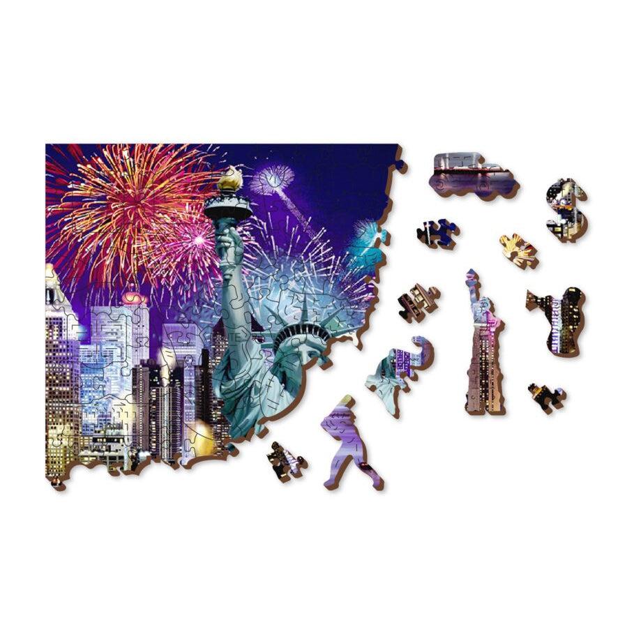 New York by Night 400 Piece Wood Jigsaw Puzzle Wooden City (ONLINE ORDER ONLY)