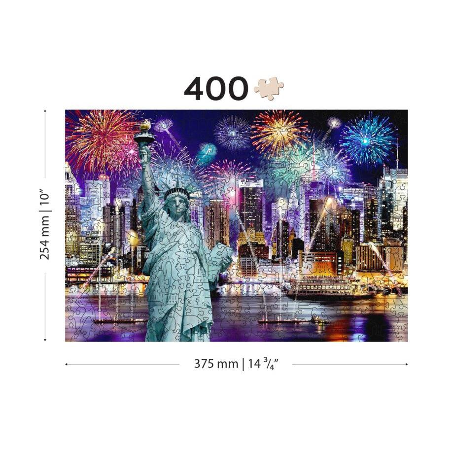 New York by Night 400 Piece Wood Jigsaw Puzzle Wooden City (ONLINE ORDER ONLY)