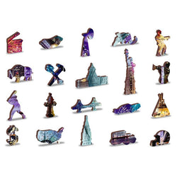 New York by Night 400 Piece Wood Jigsaw Puzzle Wooden City (ONLINE ORDER ONLY)