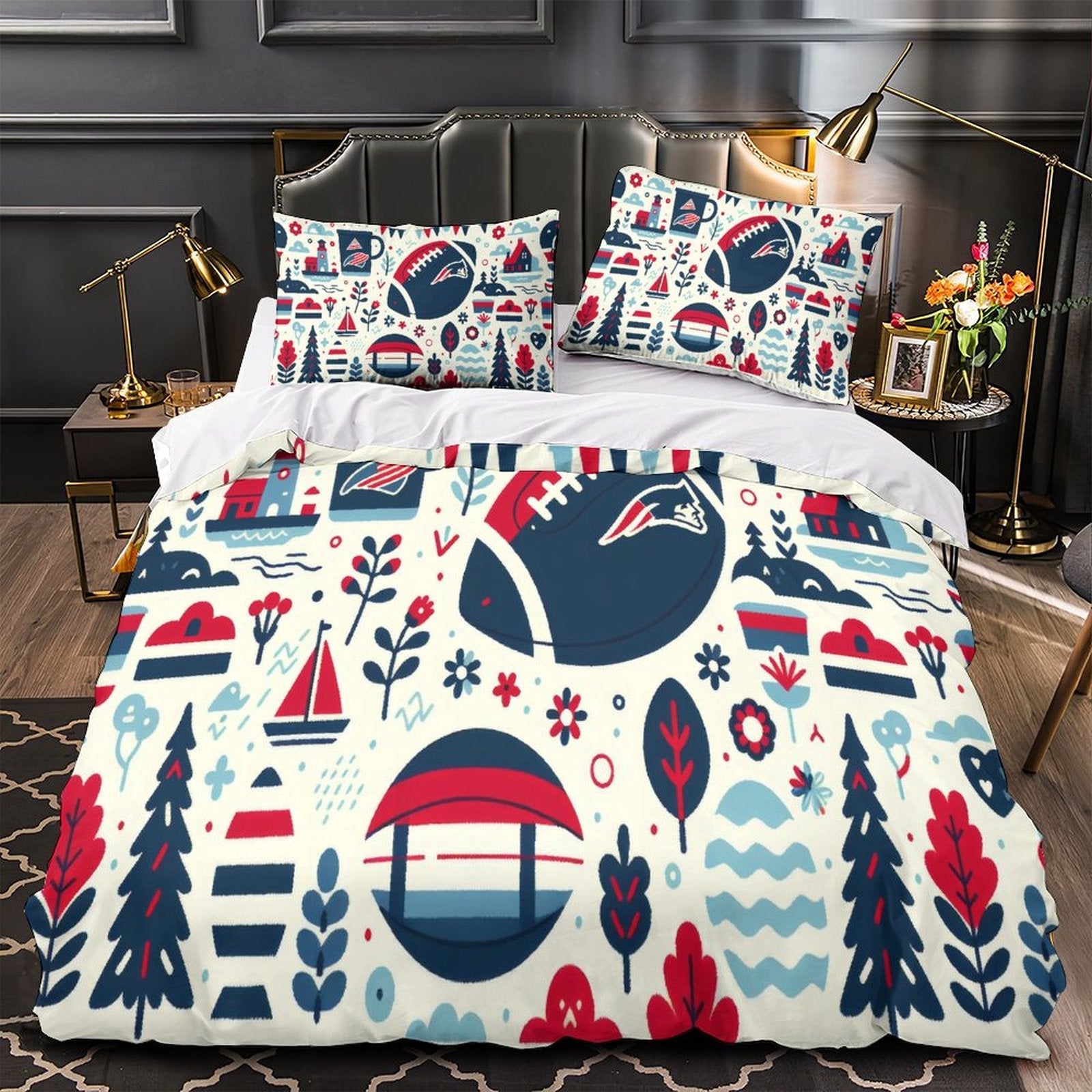 New England Patriots Bedding Set Duvet Cover Without Filler (Online Order Only)