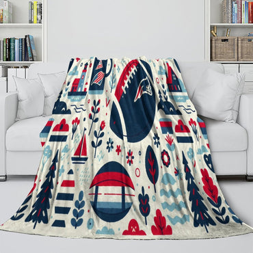 New England Patriots Blanket Flannel Fleece Throw Room Decoration (Online Order Only)