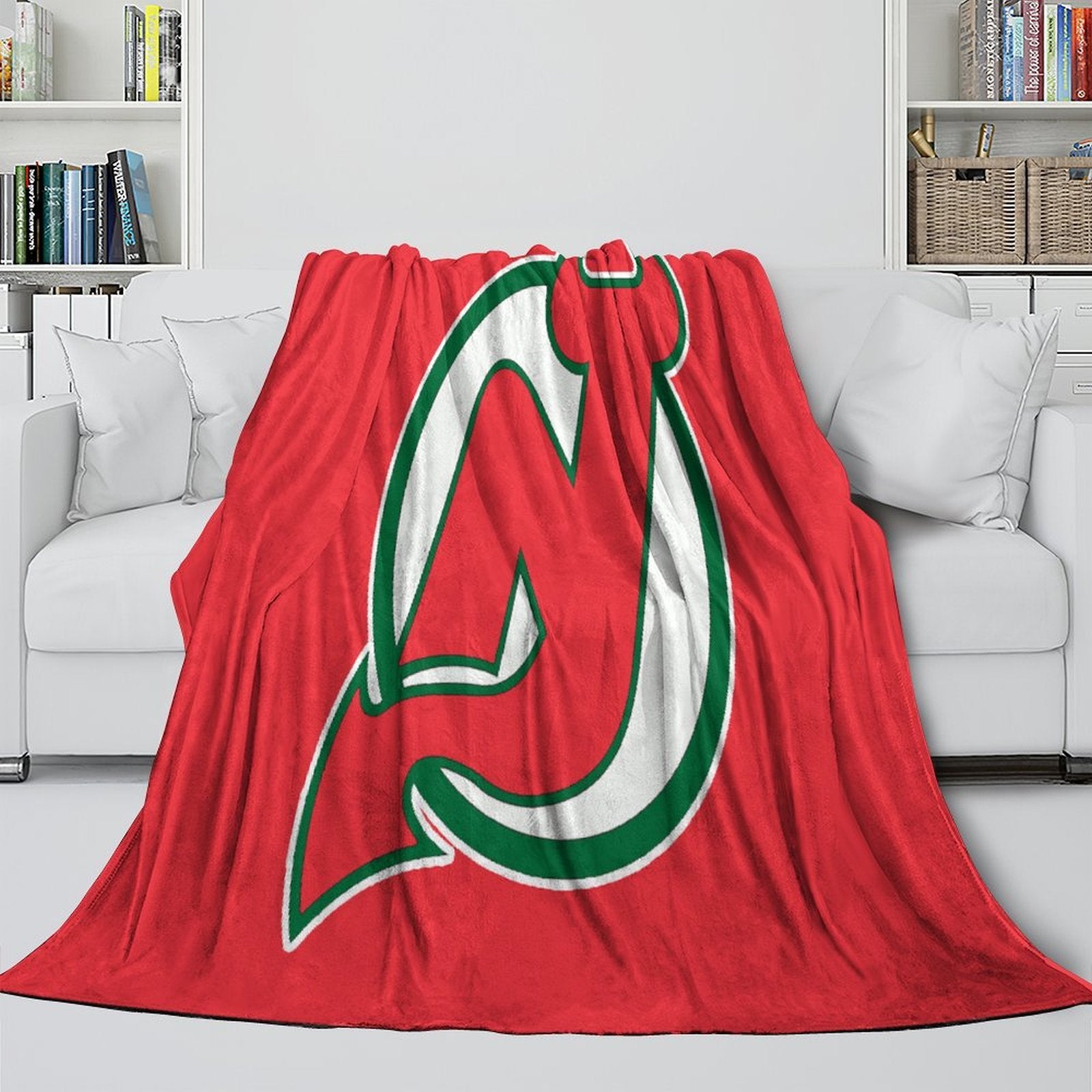 New Jersey Devils Blanket Flannel Throw Kids Room Decoration (Online Order Only)
