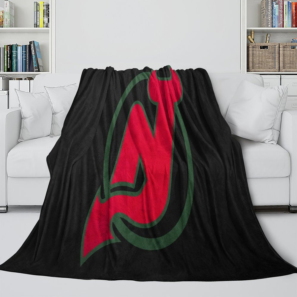 New Jersey Devils Blanket Flannel Throw Kids Room Decoration (Online Order Only)