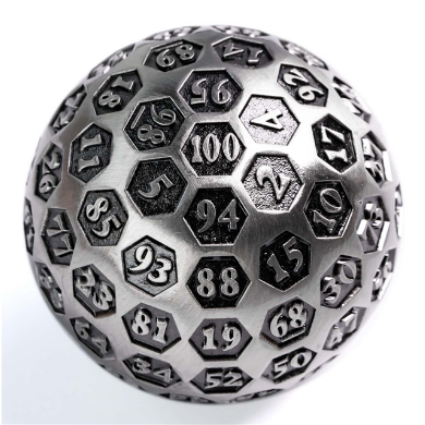 45mm Metal D100 - Inscribed Silver (ONLINE ORDER ONLY)