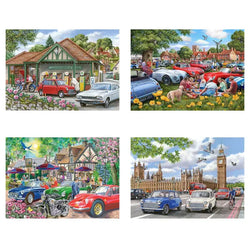 Nice Day for a Drive Set of 4 500 Piece Jigsaw Puzzles HOP