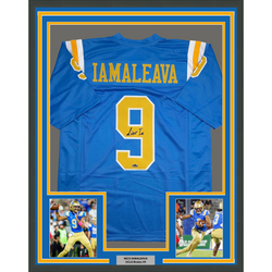 Framed Facsimile Autographed Nico Iamaleava 35x39 UCLA Blue Reprint Laser Auto College Football Jersey (ONLINE ORDER ONLY)