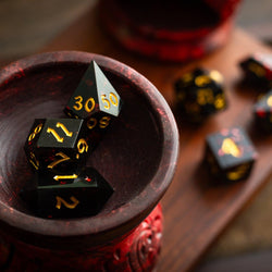 Night Blood Handmade Resin DND Dice Set (ONLINE ORDER ONLY)