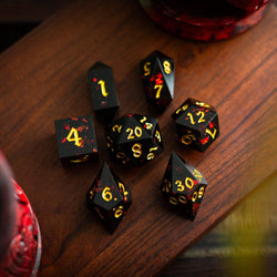 Night Blood Handmade Resin DND Dice Set (ONLINE ORDER ONLY)