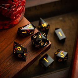 Night Blood Handmade Resin DND Dice Set (ONLINE ORDER ONLY)