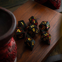 Night Blood Handmade Resin DND Dice Set (ONLINE ORDER ONLY)