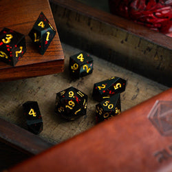 Night Blood Handmade Resin DND Dice Set (ONLINE ORDER ONLY)